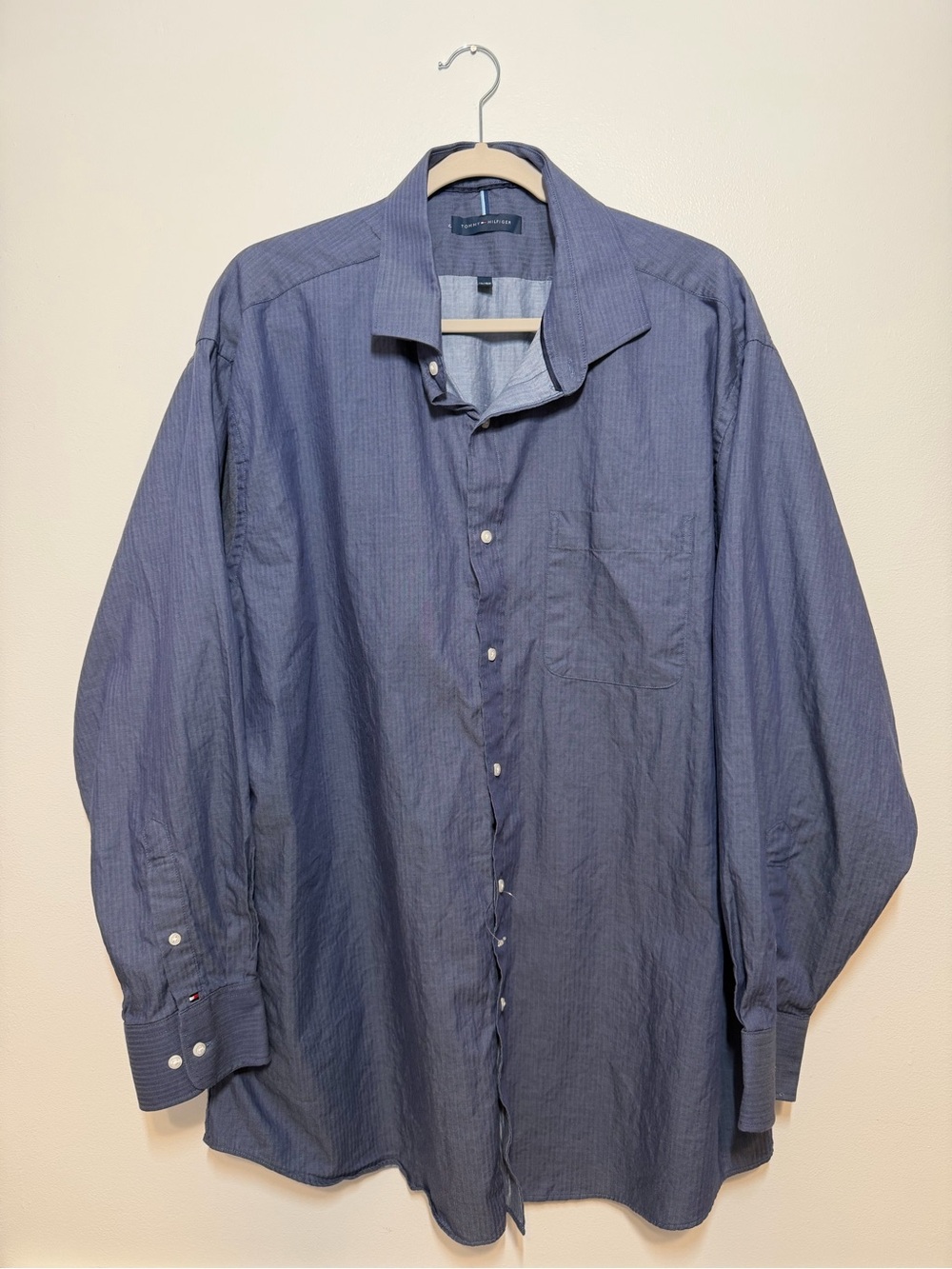 Tommy Hilfiger Men's Slate Blue Long-Sleeve Button-Down Shirt, NWOT, Size 2XL - Picture 2 of 4